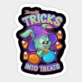 Kawaii Bunny Witch Vaporwave Style Funny Cute Halloween Sticker